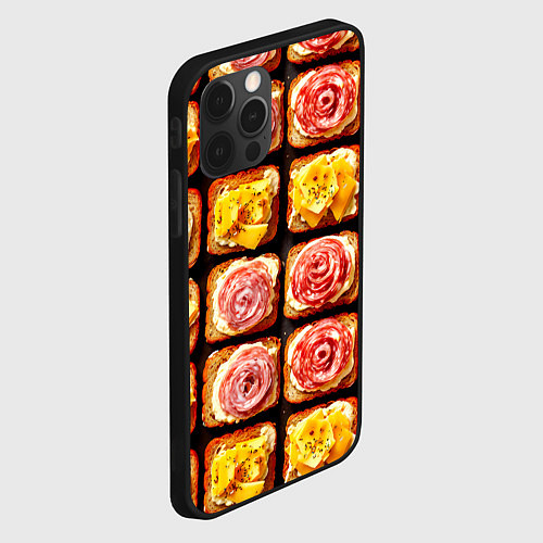 Чехол iPhone 12 Pro Max Бутерброды / 3D-Черный – фото 2