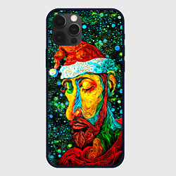 Чехол для iPhone 12 Pro Max Ded Moroz: pop-art-brut-nouveau pointillism, цвет: 3D-черный