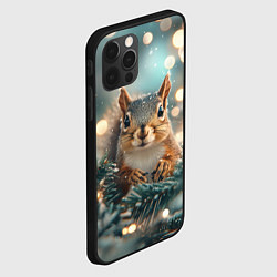 Чехол для iPhone 12 Pro Max Новогодняя белочка в елочке, цвет: 3D-черный — фото 2