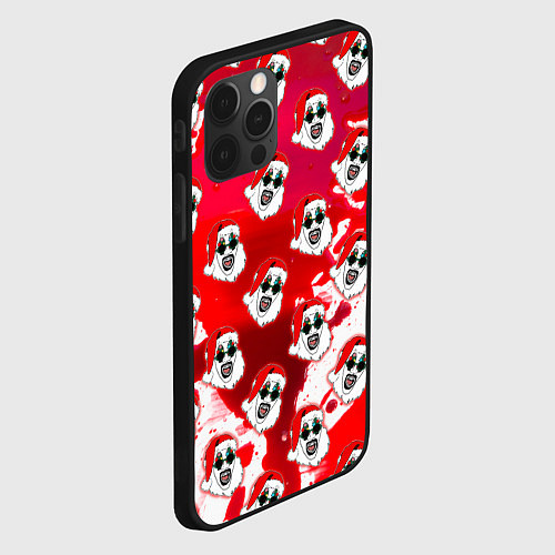 Чехол iPhone 12 Pro Max Funny Santa clown Art in blood / 3D-Черный – фото 2