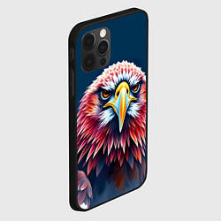 Чехол для iPhone 12 Pro Max Яркий орел на синем фоне, цвет: 3D-черный — фото 2