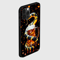 Чехол для iPhone 12 Pro Max Змея с кружкой пива в новогоднюю ночь, цвет: 3D-черный — фото 2