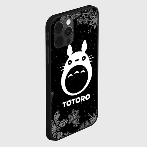 Чехол iPhone 12 Pro Max Снежный Totoro / 3D-Черный – фото 2