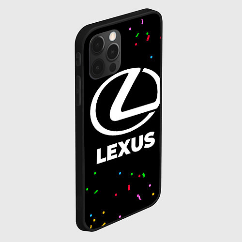 Чехол iPhone 12 Pro Max Lexus конфети / 3D-Черный – фото 2