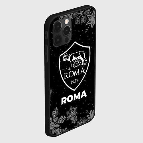 Чехол iPhone 12 Pro Max Снежный Roma / 3D-Черный – фото 2