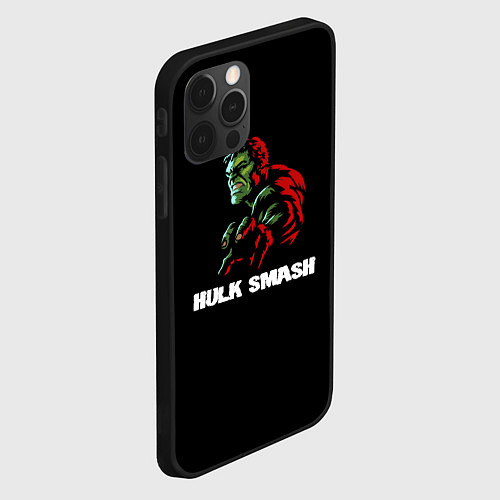 Чехол iPhone 12 Pro Max Халк Smash / 3D-Черный – фото 2