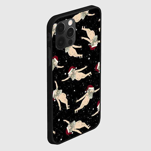 Чехол iPhone 12 Pro Max Рик и Морти новогодний паттерн / 3D-Черный – фото 2