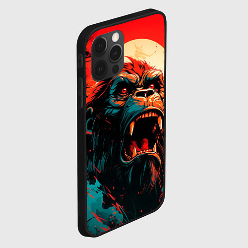 Чехол iPhone 12 Pro Max King Kong roar / 3D-Черный – фото 2