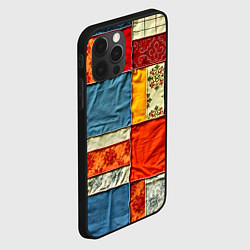 Чехол для iPhone 12 Pro Max Пэчворк из ярких тканей, цвет: 3D-черный — фото 2