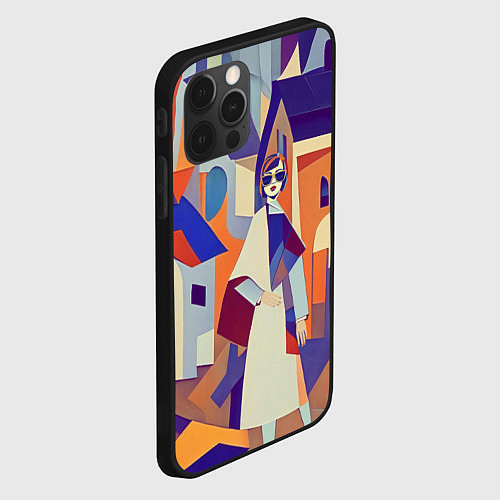 Чехол iPhone 12 Pro Max Кубизм абстрактный город / 3D-Черный – фото 2