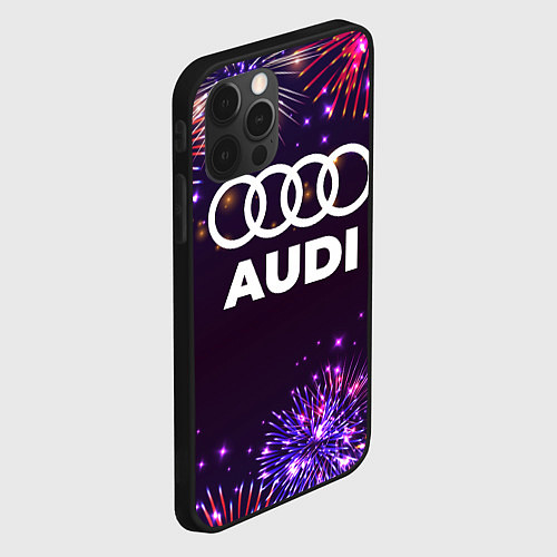 Чехол iPhone 12 Pro Max Праздничный Audi / 3D-Черный – фото 2