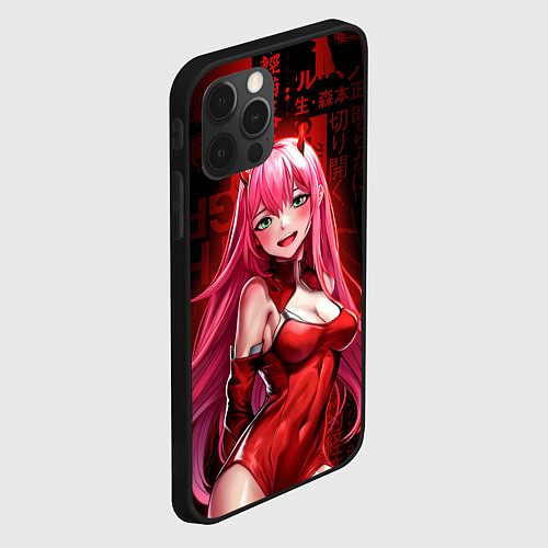 Чехол iPhone 12 Pro Max Zero Two anime sexy / 3D-Черный – фото 2