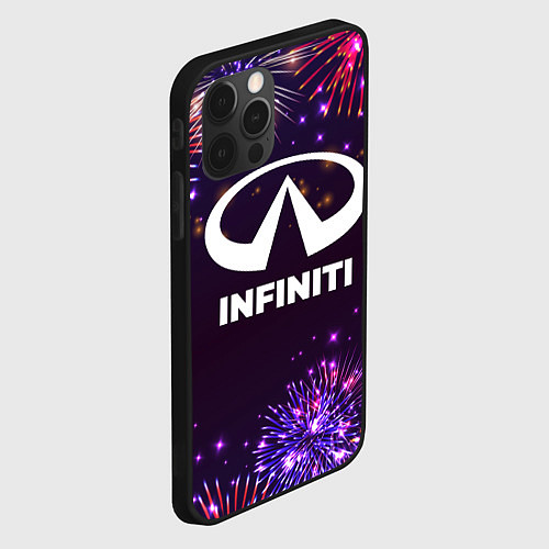 Чехол iPhone 12 Pro Max Праздничный Infiniti / 3D-Черный – фото 2