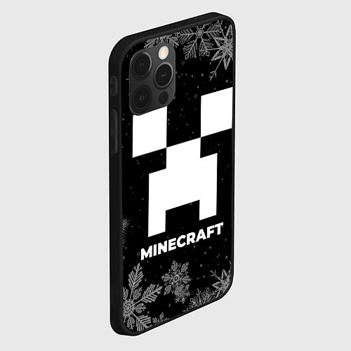 Чехол iPhone 12 Pro Max Снежный Minecraft / 3D-Черный – фото 2