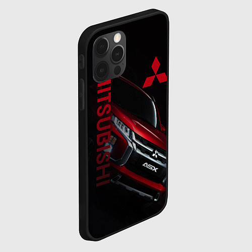 Чехол iPhone 12 Pro Max Mitsubishi логотип / 3D-Черный – фото 2