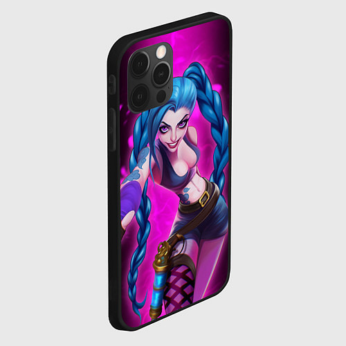 Чехол iPhone 12 Pro Max Jinx Arcane League of Legends game / 3D-Черный – фото 2