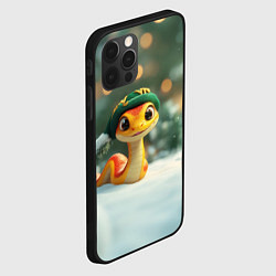 Чехол для iPhone 12 Pro Max Маленькая новогодняя змейка, цвет: 3D-черный — фото 2