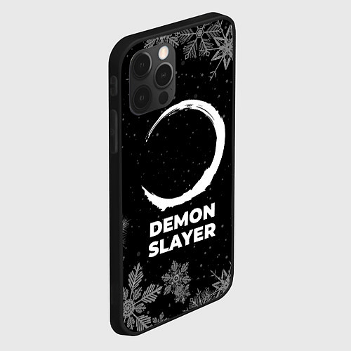 Чехол iPhone 12 Pro Max Снежный Demon Slayer / 3D-Черный – фото 2