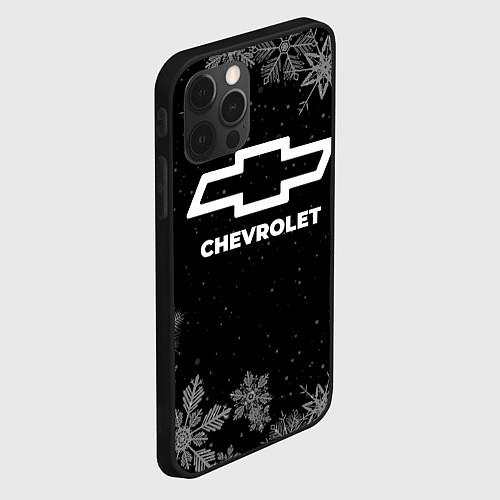 Чехол iPhone 12 Pro Max Снежный Chevrolet / 3D-Черный – фото 2