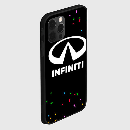 Чехол iPhone 12 Pro Max Infiniti конфети / 3D-Черный – фото 2