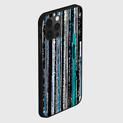 Чехол для iPhone 12 Pro Max Полосатый сине-зелёный рваные полосы, цвет: 3D-черный — фото 2