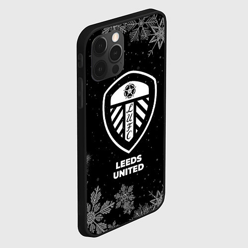 Чехол iPhone 12 Pro Max Снежный Leeds United / 3D-Черный – фото 2