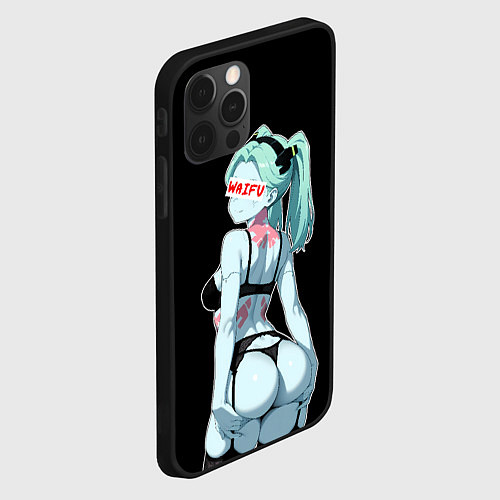 Чехол iPhone 12 Pro Max Rebecca waifu - Cyberpunk / 3D-Черный – фото 2