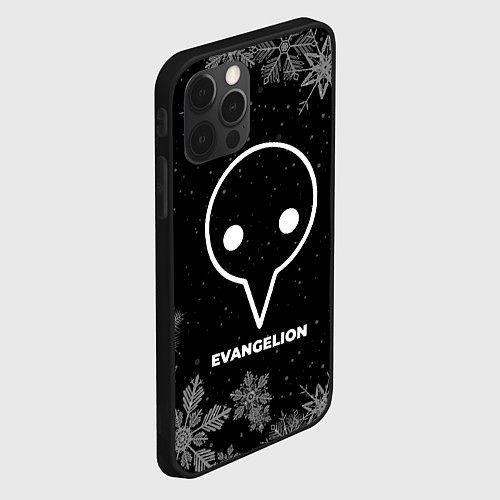 Чехол iPhone 12 Pro Max Снежный Evangelion / 3D-Черный – фото 2