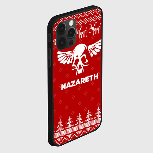 Чехол iPhone 12 Pro Max Новогодний Nazareth с оленями / 3D-Черный – фото 2