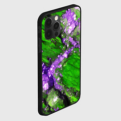 Чехол для iPhone 12 Pro Max Фиолетовый минерал в зелёном камне, цвет: 3D-черный — фото 2