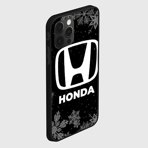 Чехол iPhone 12 Pro Max Снежный Honda / 3D-Черный – фото 2