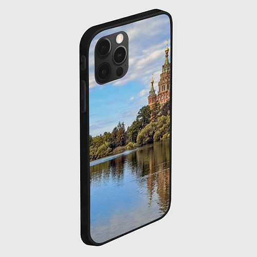 Чехол iPhone 12 Pro Max Собор святых апостолов Петра и Павла в Петергофе / 3D-Черный – фото 2