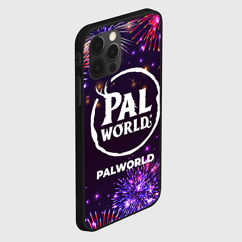 Чехол iPhone 12 Pro Max Праздничный Palworld / 3D-Черный – фото 2