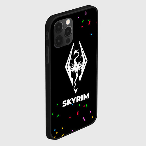 Чехол iPhone 12 Pro Max Skyrim конфети / 3D-Черный – фото 2