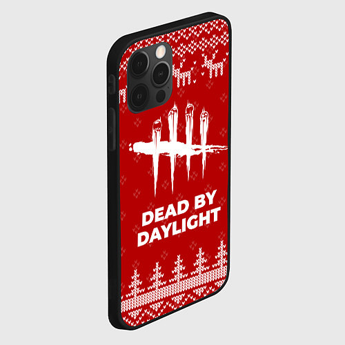 Чехол iPhone 12 Pro Max Новогодний Dead by Daylight с оленями / 3D-Черный – фото 2