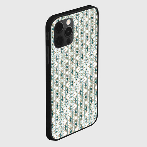 Чехол iPhone 12 Pro Max Вертикальный узор с геометрическим рисунком / 3D-Черный – фото 2