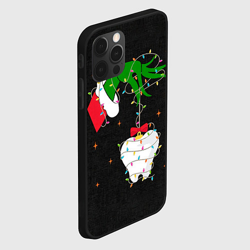 Чехол iPhone 12 Pro Max Гринч похищает у зубной феи / 3D-Черный – фото 2