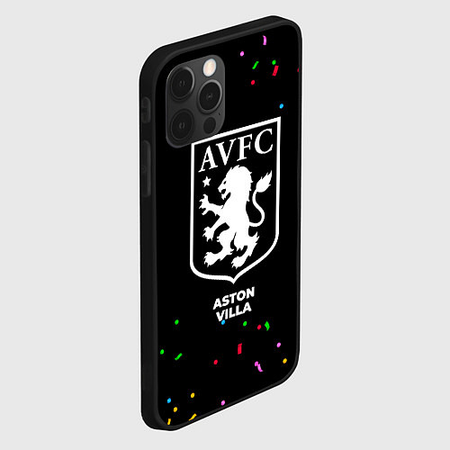 Чехол iPhone 12 Pro Max Aston Villa конфети / 3D-Черный – фото 2