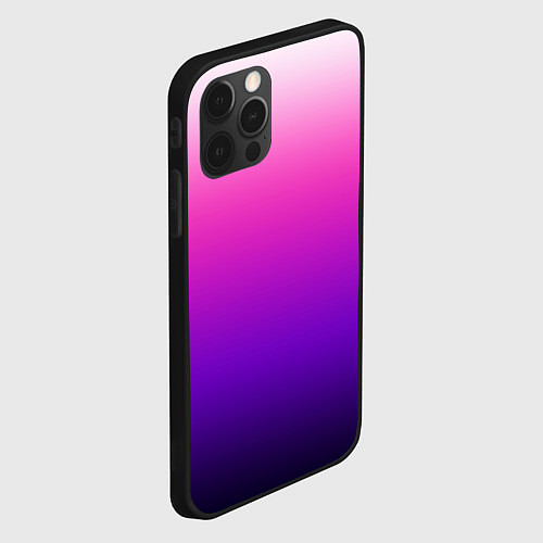 Чехол iPhone 12 Pro Max Градиент Argon розово-фиолетовый / 3D-Черный – фото 2