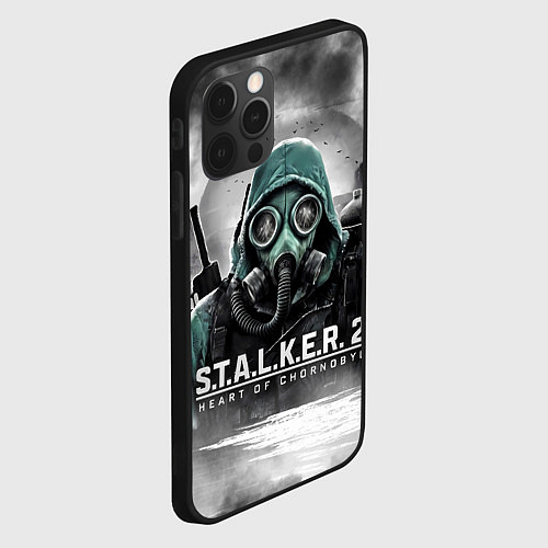 Чехол iPhone 12 Pro Max Stalker 2 heart of Chornobyl radiation / 3D-Черный – фото 2