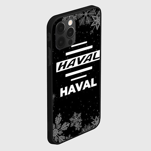 Чехол iPhone 12 Pro Max Снежный Haval / 3D-Черный – фото 2