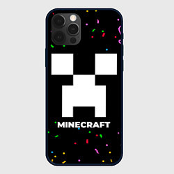 Чехол для iPhone 12 Pro Max Minecraft конфети, цвет: 3D-черный