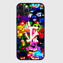 Чехол для iPhone 12 Pro Max Doom x brawl stars, цвет: 3D-черный