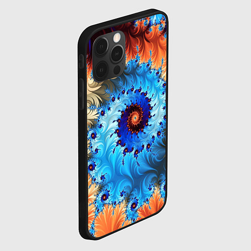 Чехол iPhone 12 Pro Max Оптические узоры текстура / 3D-Черный – фото 2