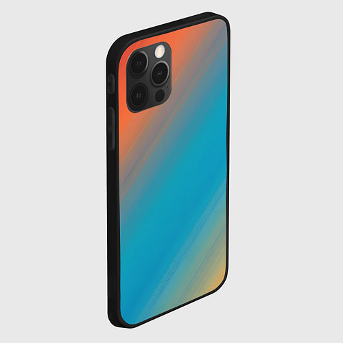 Чехол iPhone 12 Pro Max Сине-оранжевый градиент / 3D-Черный – фото 2