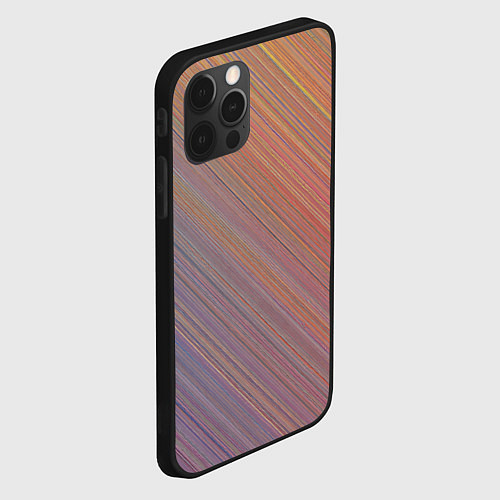 Чехол iPhone 12 Pro Max Градиент в полоску / 3D-Черный – фото 2