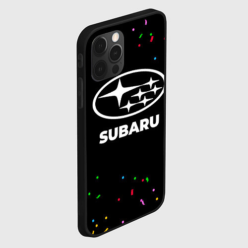 Чехол iPhone 12 Pro Max Subaru конфети / 3D-Черный – фото 2