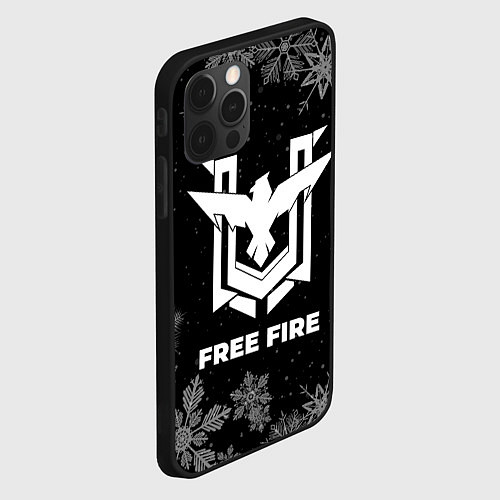Чехол iPhone 12 Pro Max Снежный Free Fire / 3D-Черный – фото 2