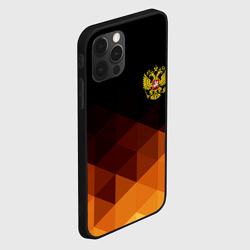 Чехол iPhone 12 Pro Max Герб России геометрия / 3D-Черный – фото 2