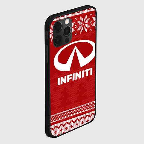 Чехол iPhone 12 Pro Max Новогодний Infiniti / 3D-Черный – фото 2